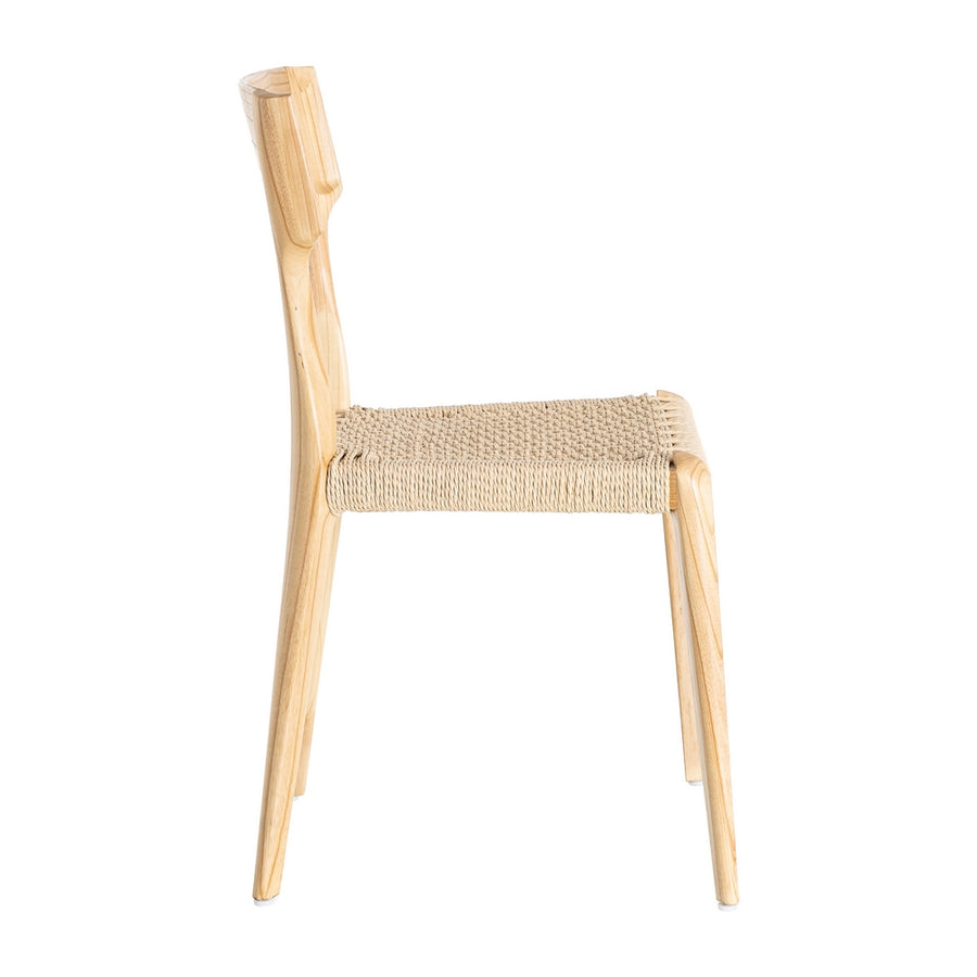 SILLA NATURAL-BEIGE MADERA 46 X 50 X 81 CM