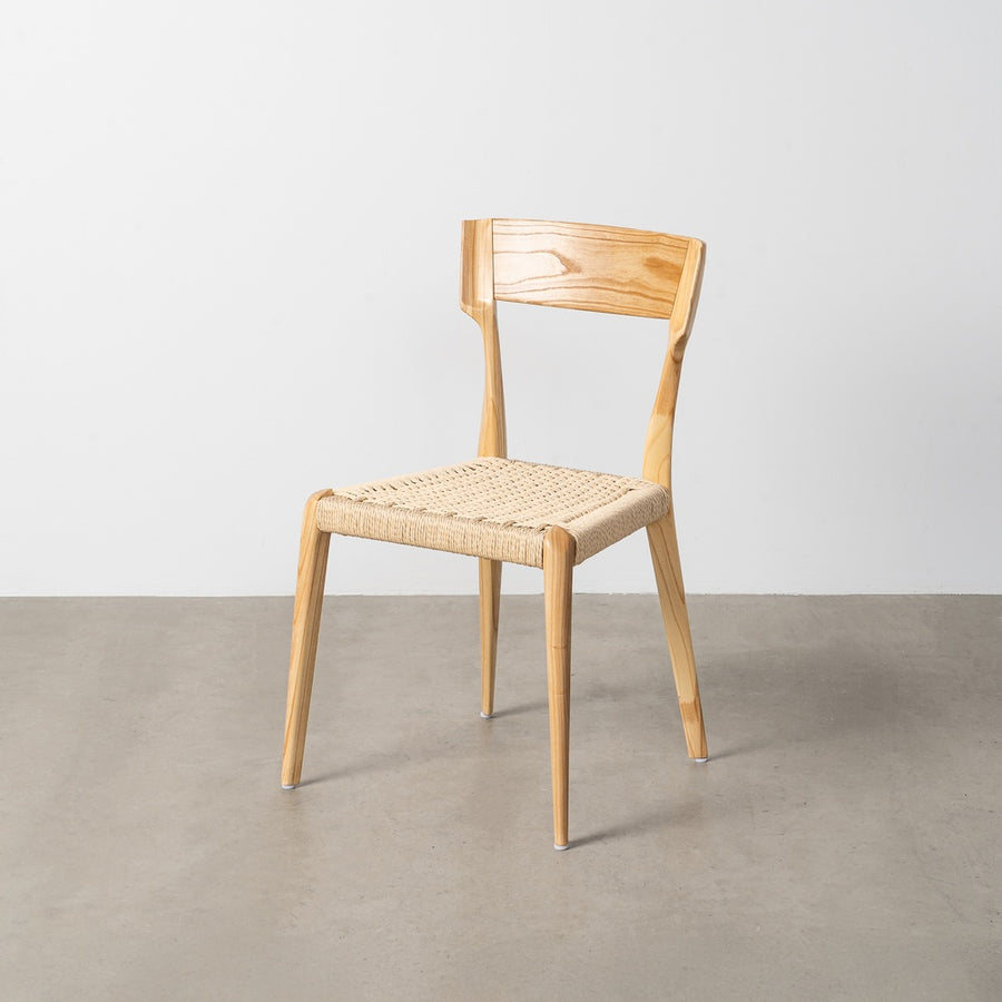 SILLA NATURAL-BEIGE MADERA 46 X 50 X 81 CM