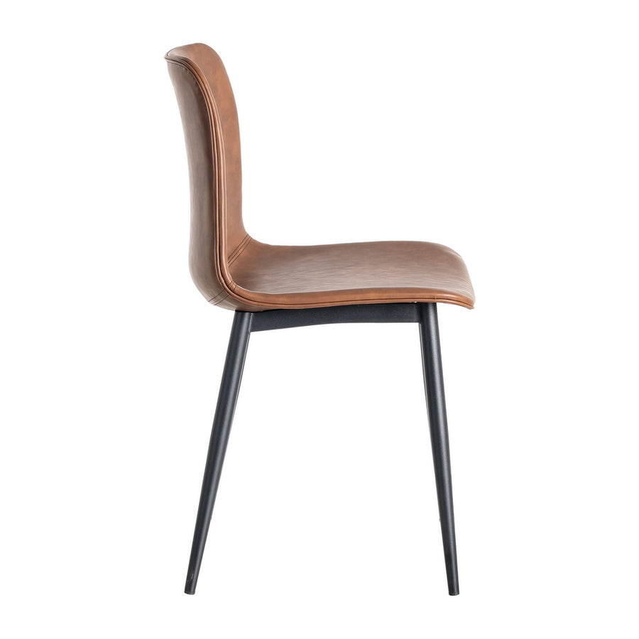 BROWN METAL / FAUX LEATHER CHAIR