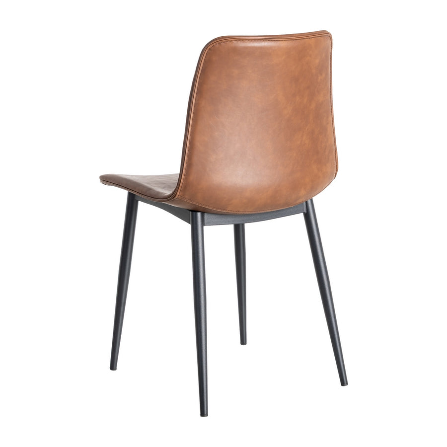 SILLA MARRÓN METAL / SIMIL PIEL