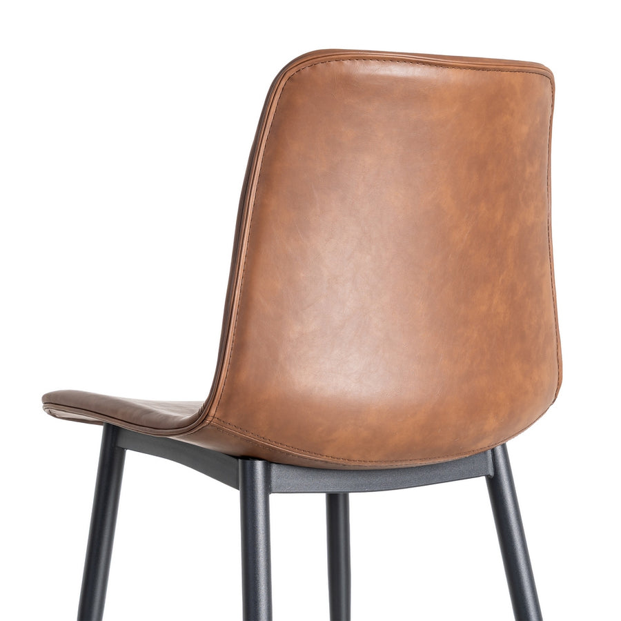 BROWN METAL / FAUX LEATHER CHAIR