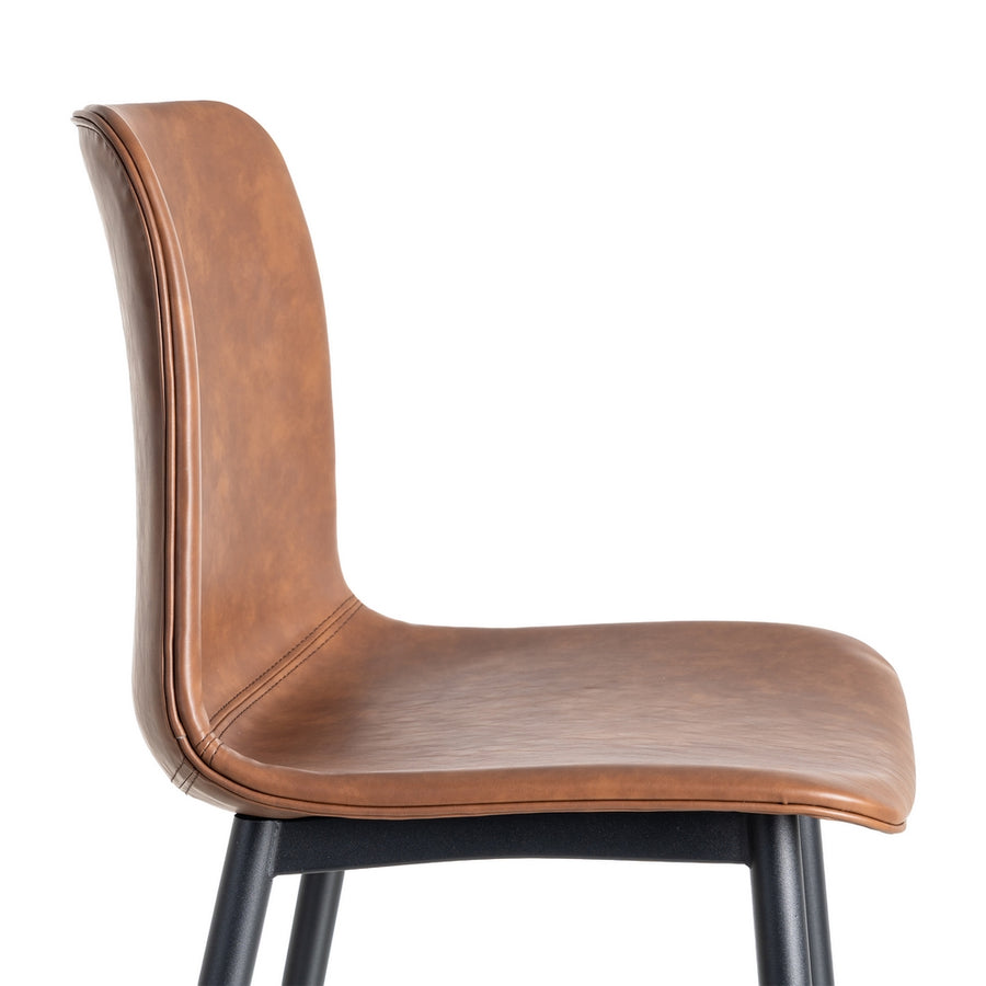 BROWN METAL / FAUX LEATHER CHAIR