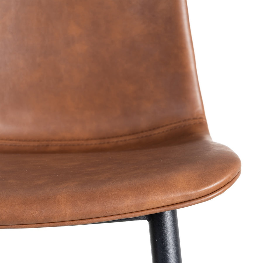 BROWN METAL / FAUX LEATHER CHAIR