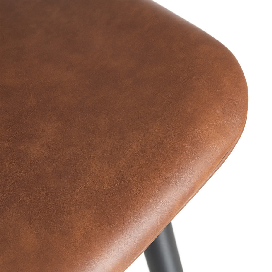 BROWN METAL / FAUX LEATHER CHAIR
