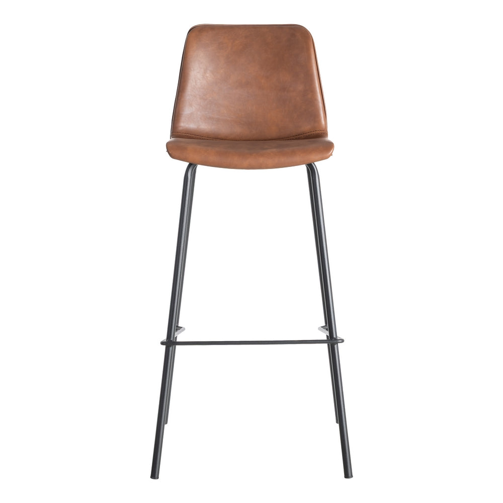 TABURETE MARR�N METAL / SIMIL PIEL 47 X 47 X 103 CM