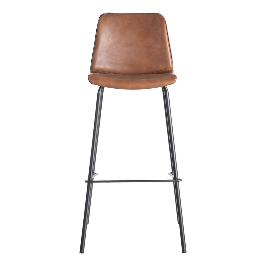 BROWN METAL / FAUX LEATHER STOOL 47 X 47 X 103 CM