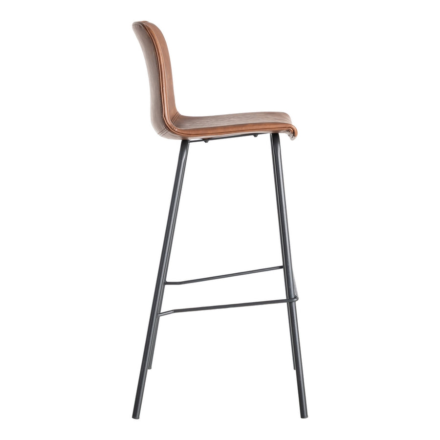 BROWN METAL / FAUX LEATHER STOOL 47 X 47 X 103 CM