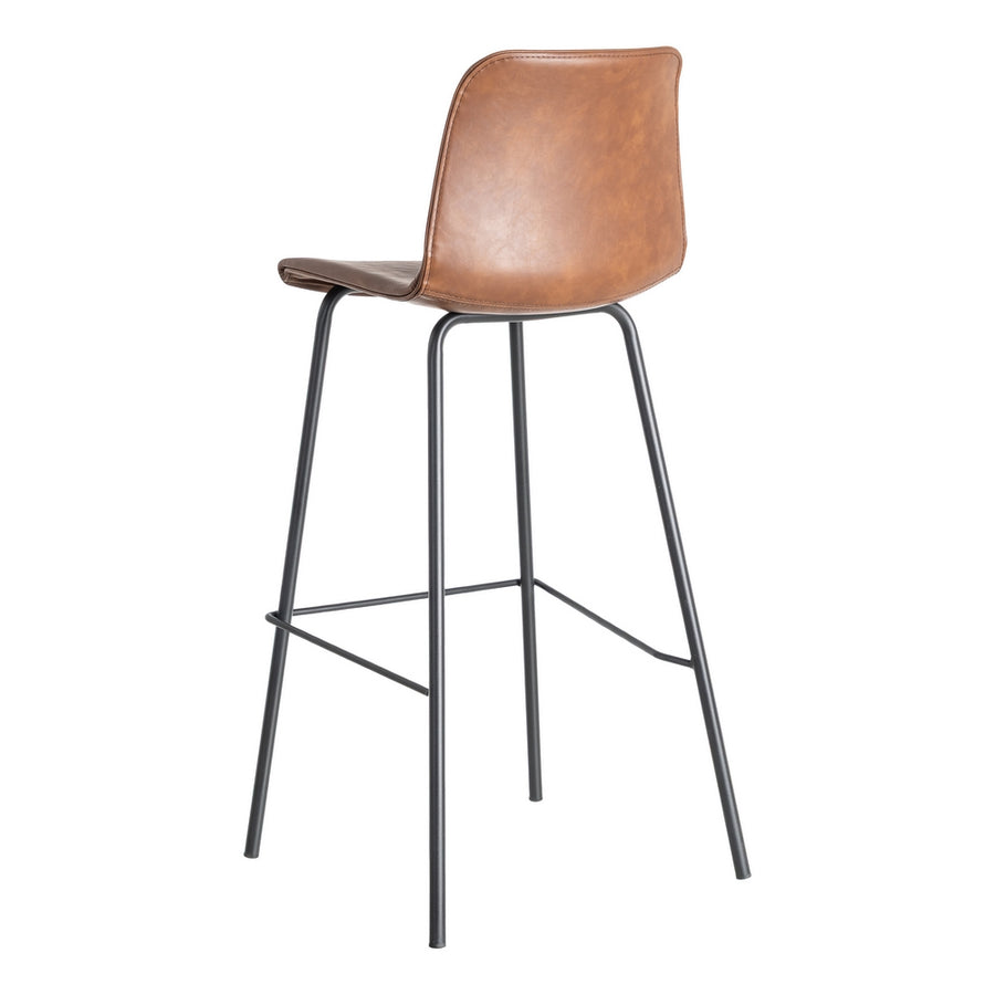 BROWN METAL / FAUX LEATHER STOOL 47 X 47 X 103 CM