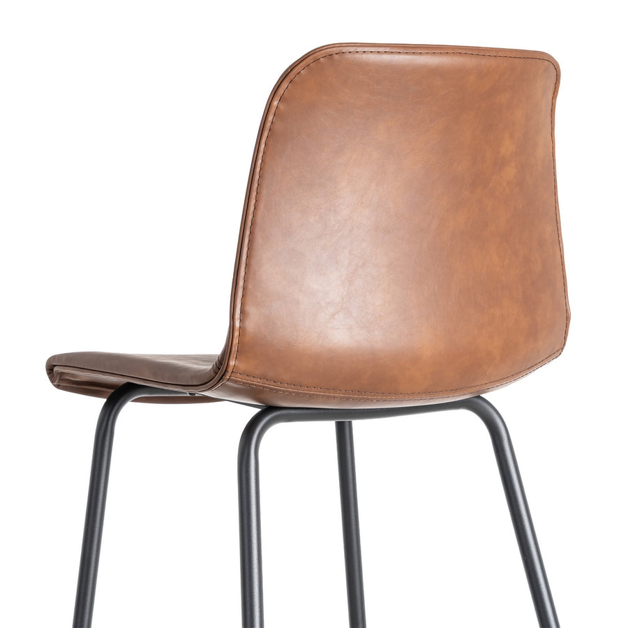 BROWN METAL / FAUX LEATHER STOOL 47 X 47 X 103 CM