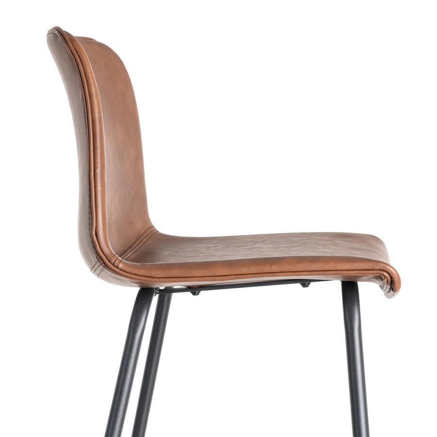 BROWN METAL / FAUX LEATHER STOOL 47 X 47 X 103 CM