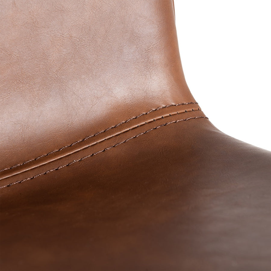 BROWN METAL / FAUX LEATHER STOOL 47 X 47 X 103 CM