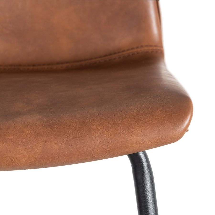 BROWN METAL / FAUX LEATHER STOOL 47 X 47 X 103 CM