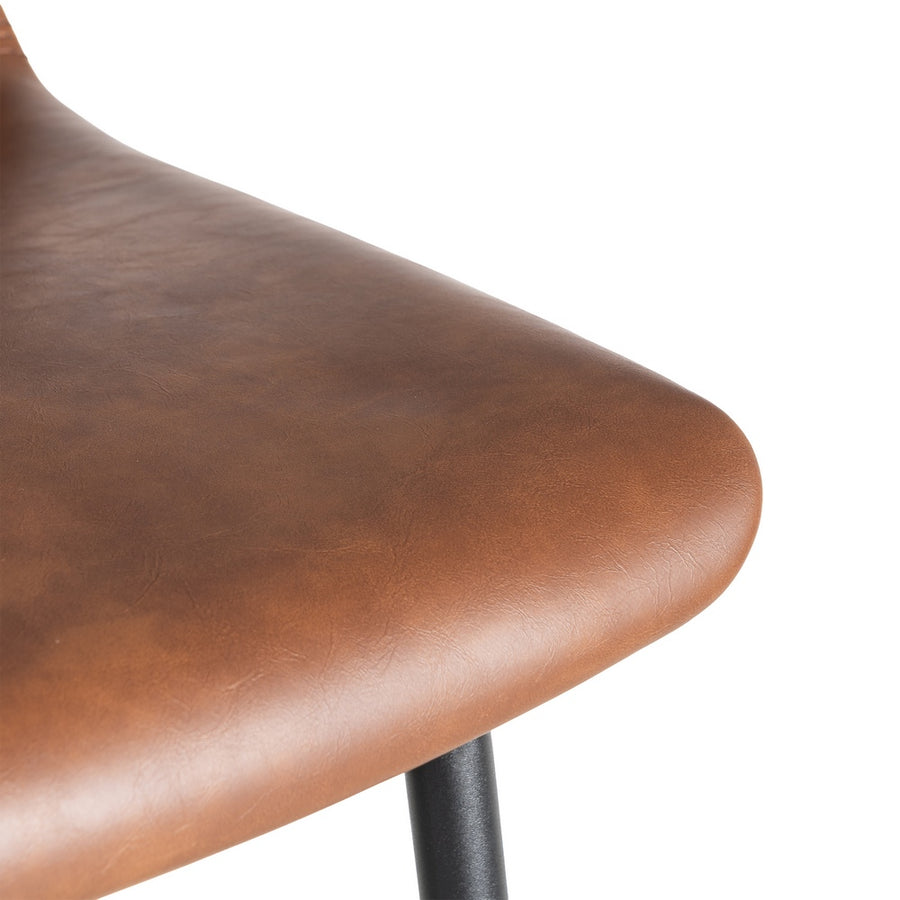 BROWN METAL / FAUX LEATHER STOOL 47 X 47 X 103 CM
