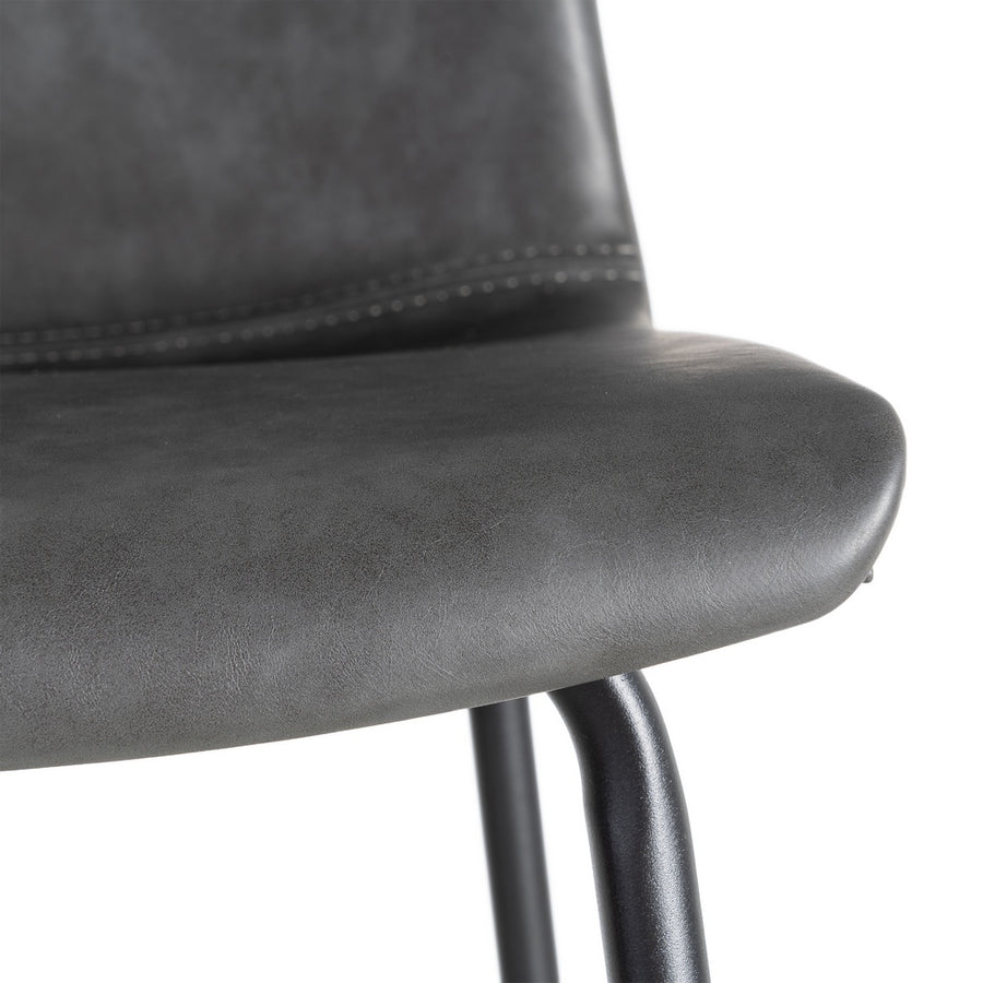 TABURETE NEGRO METAL / SIMIL PIEL 47 X 47 X 103 CM