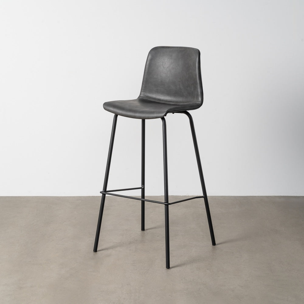 TABURETE NEGRO METAL / SIMIL PIEL 47 X 47 X 103 CM