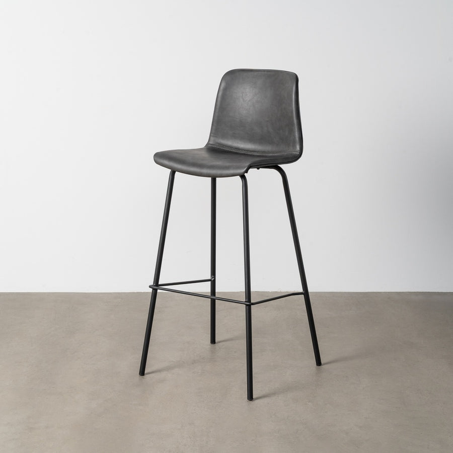 TABURETE NEGRO METAL / SIMIL PIEL 47 X 47 X 103 CM