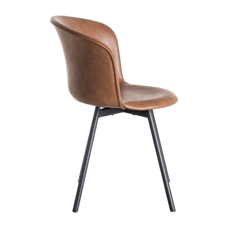 SILLA MARRÓN METAL / SIMIL PIEL 53 X 51,50 X 76 CM