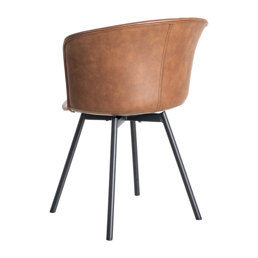 SILLA MARRÓN METAL / SIMIL PIEL 53 X 51,50 X 76 CM