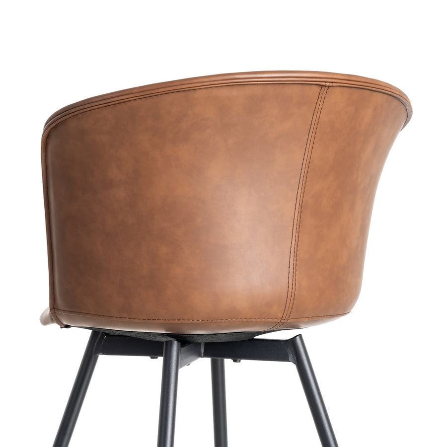SILLA MARRÓN METAL / SIMIL PIEL 53 X 51,50 X 76 CM