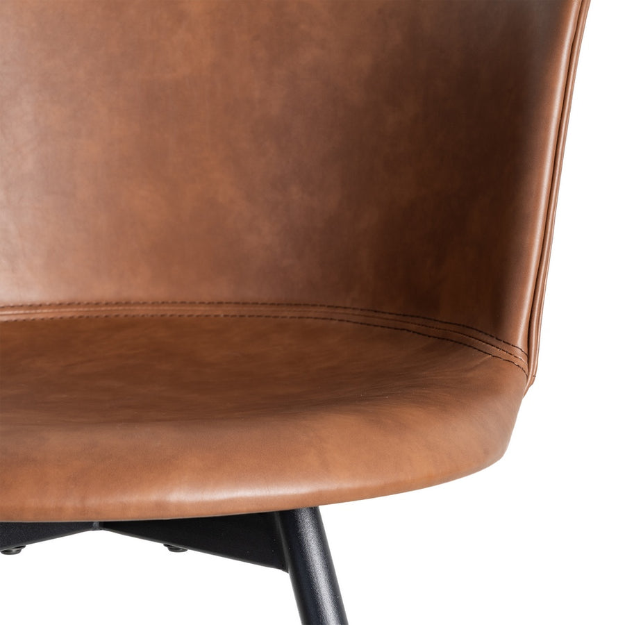SILLA MARRÓN METAL / SIMIL PIEL 53 X 51,50 X 76 CM