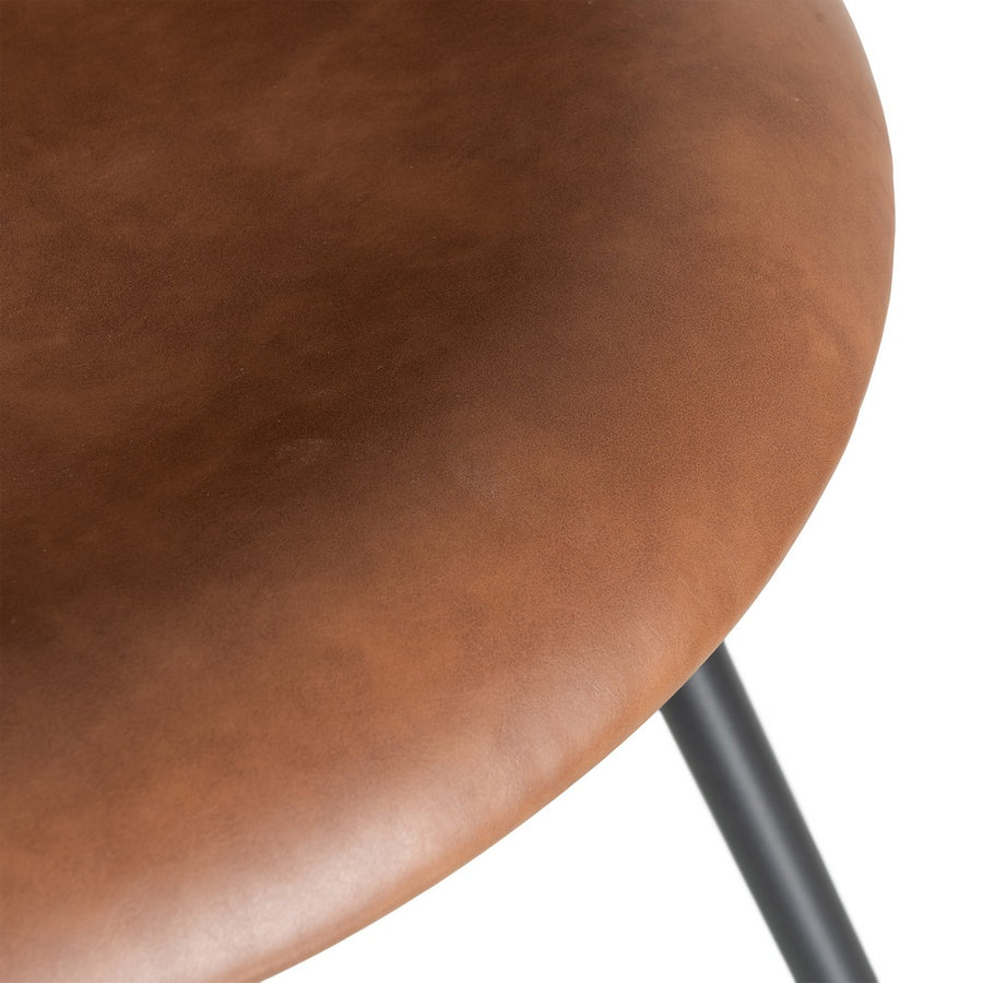 SILLA MARRÓN METAL / SIMIL PIEL 53 X 51,50 X 76 CM