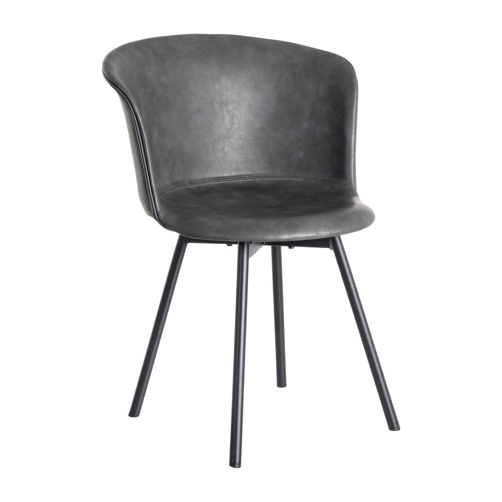 SILLA NEGRO METAL / SIMIL PIEL 53 X 51,50 X 76 CM
