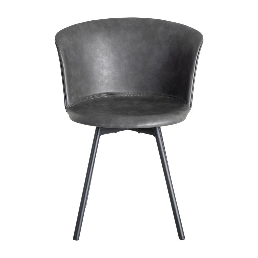 SILLA NEGRO METAL / SIMIL PIEL 53 X 51,50 X 76 CM