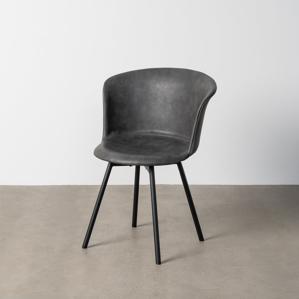 SILLA NEGRO METAL / SIMIL PIEL 53 X 51,50 X 76 CM