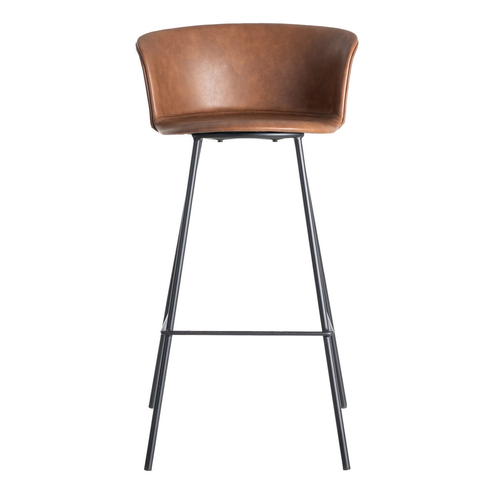 TABURETE MARR�N METAL / SIMIL PIEL 44,50 X 48,50 X 93,50 CM