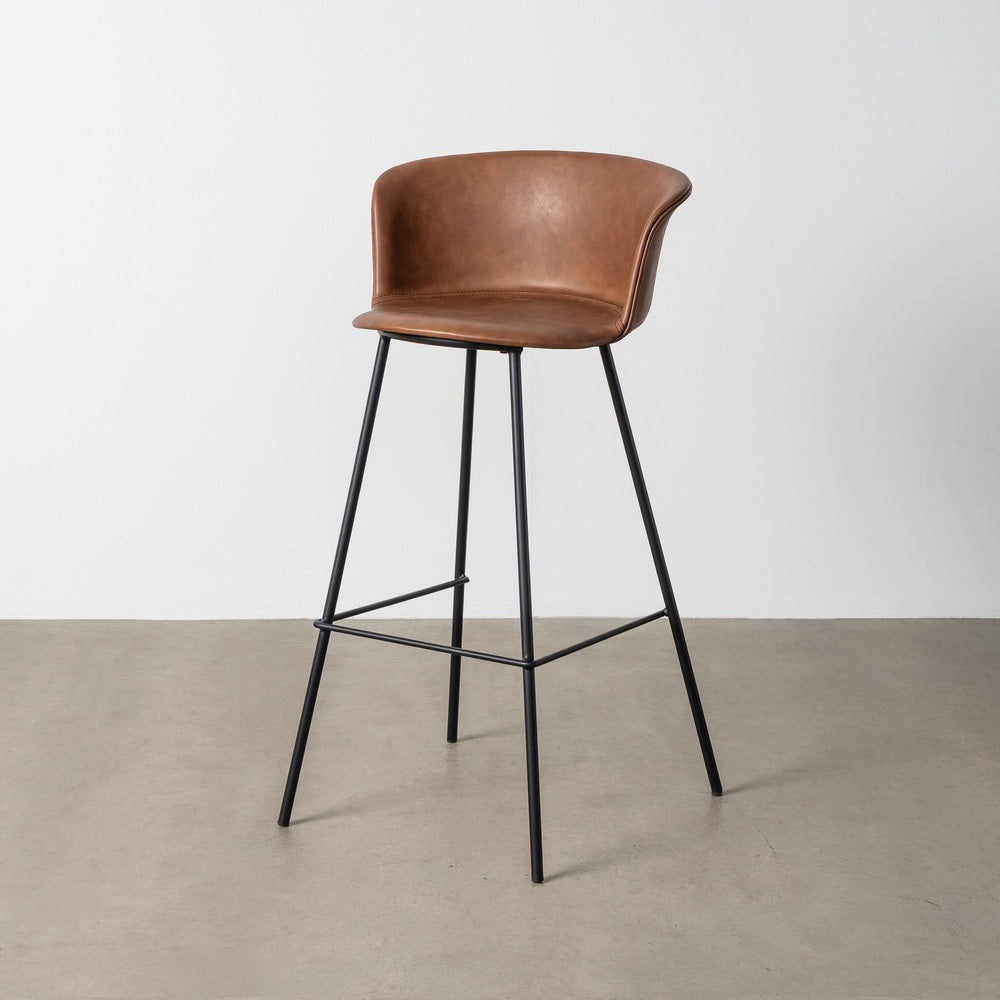 TABURETE MARR�N METAL / SIMIL PIEL 44,50 X 48,50 X 93,50 CM
