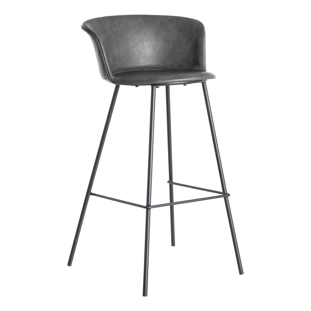 TABURETE NEGRO METAL / SIMIL PIEL 44,50 X 48,50 X 93,50 CM