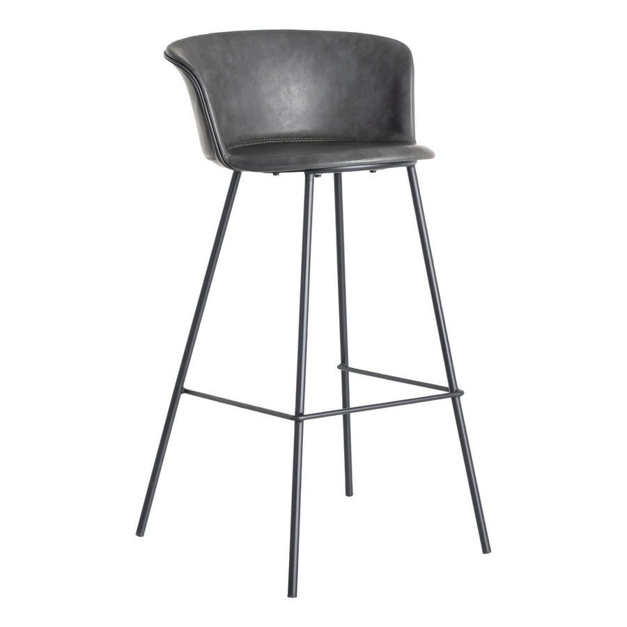 TABURETE NEGRO METAL / SIMIL PIEL 44,50 X 48,50 X 93,50 CM