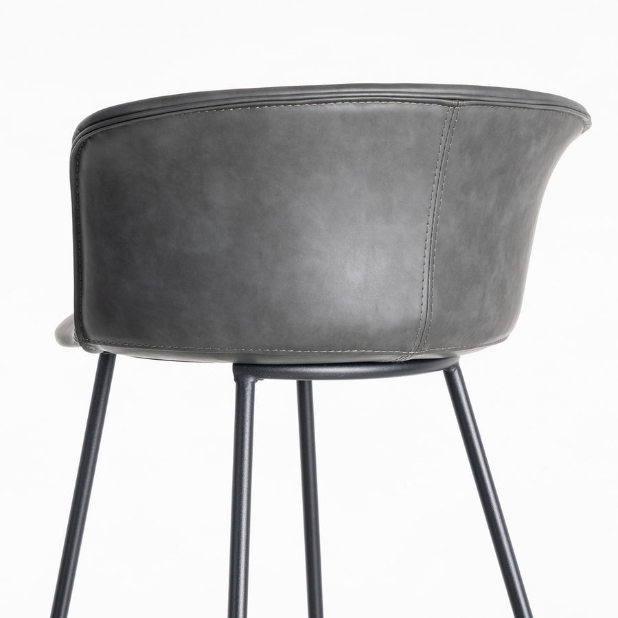 TABURETE NEGRO METAL / SIMIL PIEL 44,50 X 48,50 X 93,50 CM