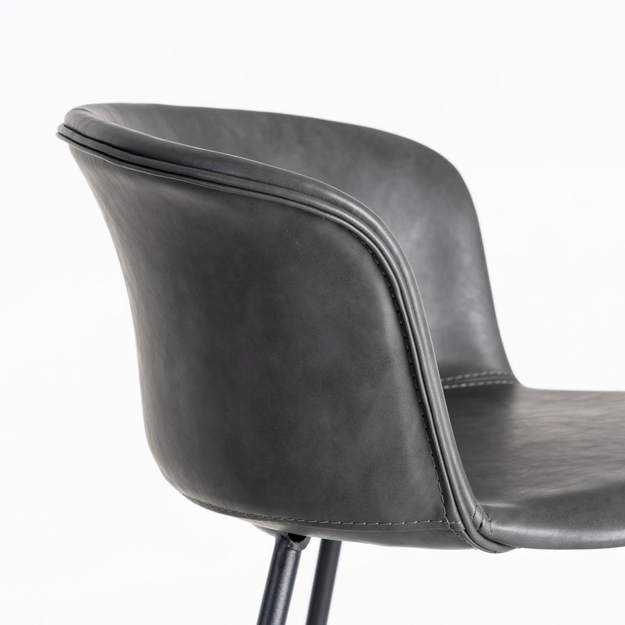 TABURETE NEGRO METAL / SIMIL PIEL 44,50 X 48,50 X 93,50 CM