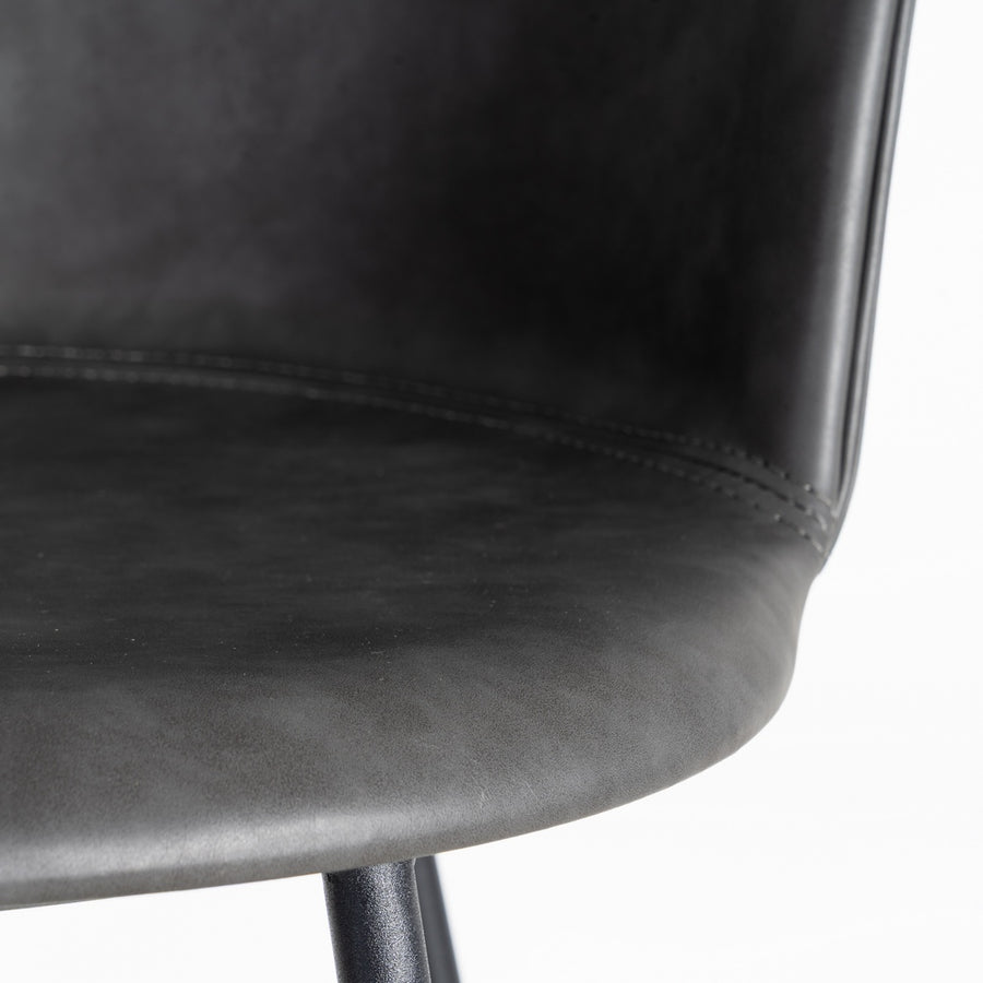 TABURETE NEGRO METAL / SIMIL PIEL 44,50 X 48,50 X 93,50 CM