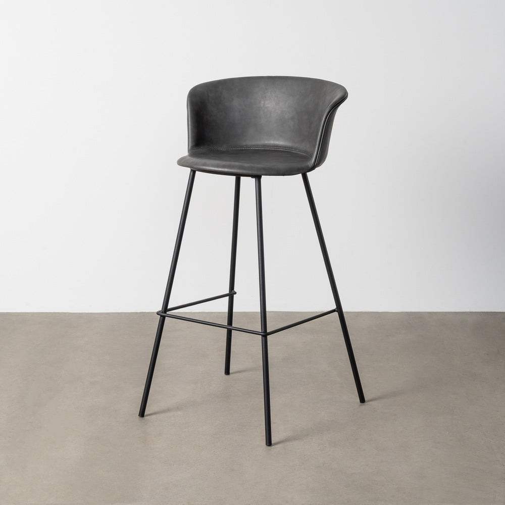 TABURETE NEGRO METAL / SIMIL PIEL 44,50 X 48,50 X 93,50 CM