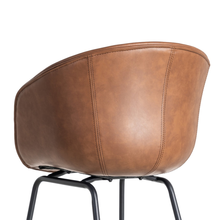 SILLA MARRÓN METAL / SIMIL PIEL 59 X 50,50 X 81,50 CM