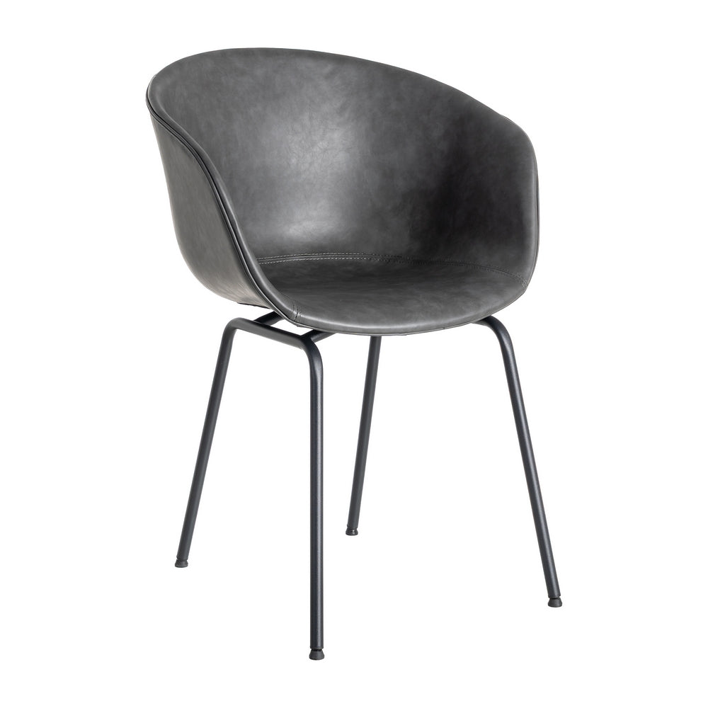 SILLA NEGRO METAL / SIMIL PIEL 59 X 50,50 X 81,50 CM