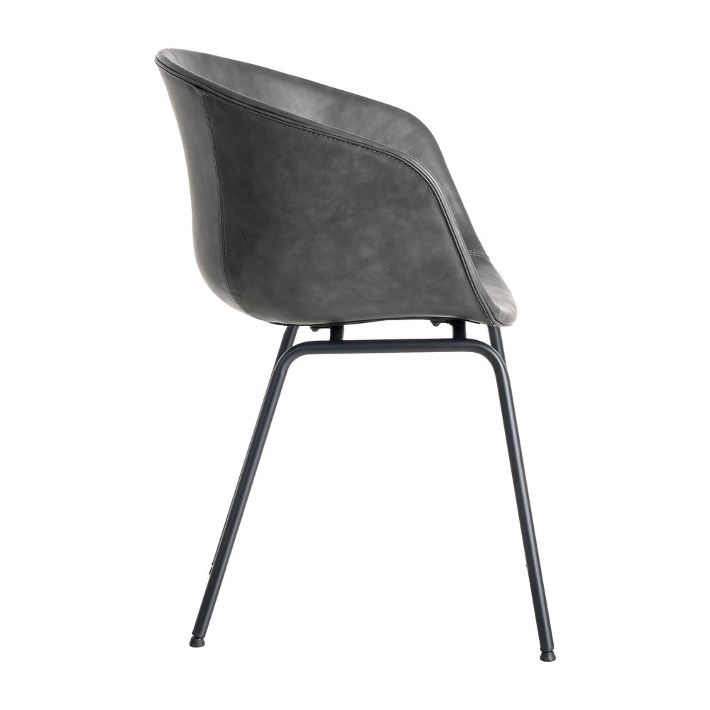SILLA NEGRO METAL / SIMIL PIEL 59 X 50,50 X 81,50 CM