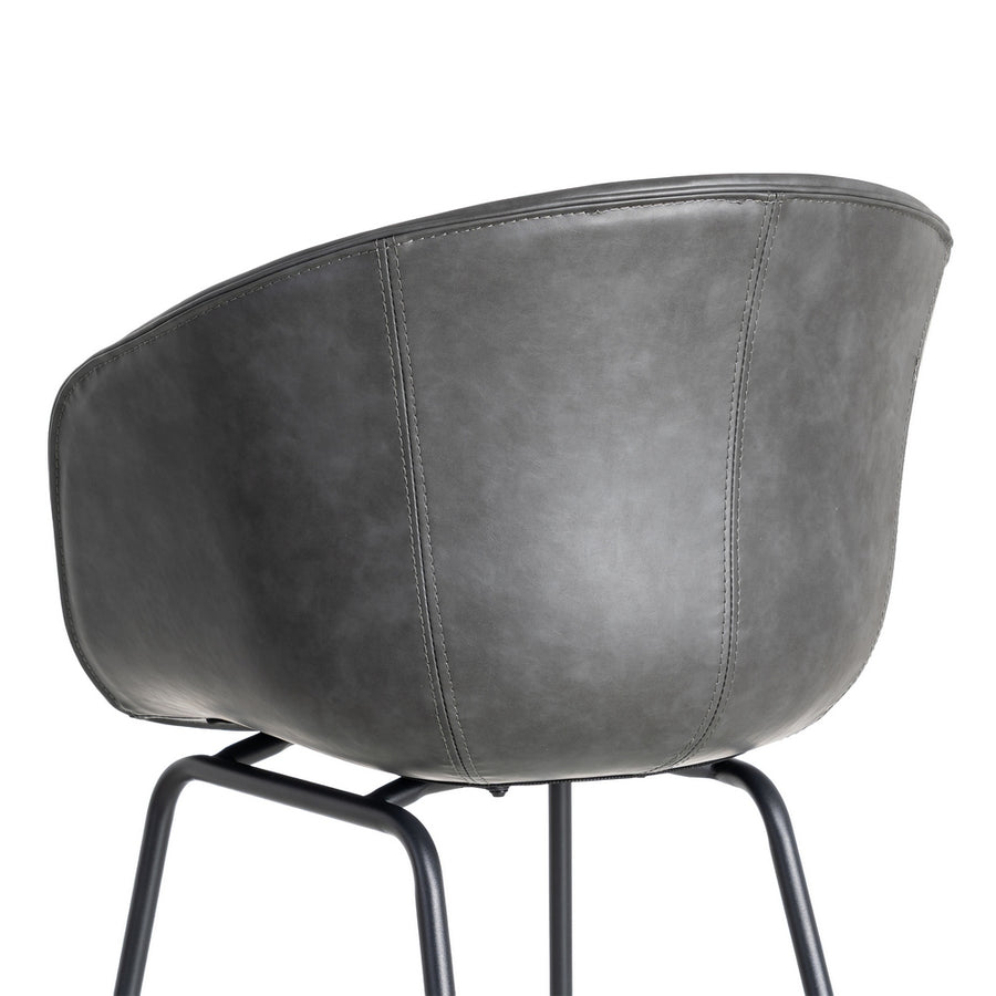 SILLA NEGRO METAL / SIMIL PIEL 59 X 50,50 X 81,50 CM
