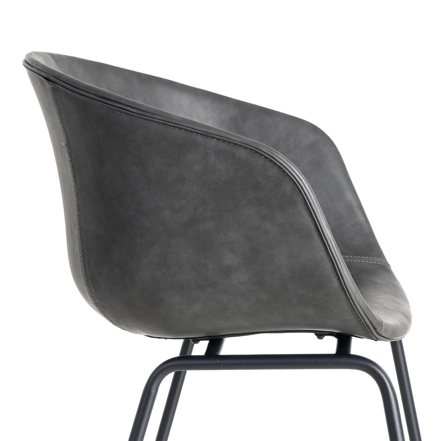 SILLA NEGRO METAL / SIMIL PIEL 59 X 50,50 X 81,50 CM