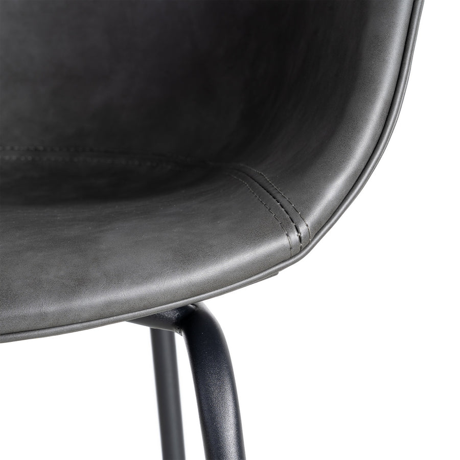 SILLA NEGRO METAL / SIMIL PIEL 59 X 50,50 X 81,50 CM