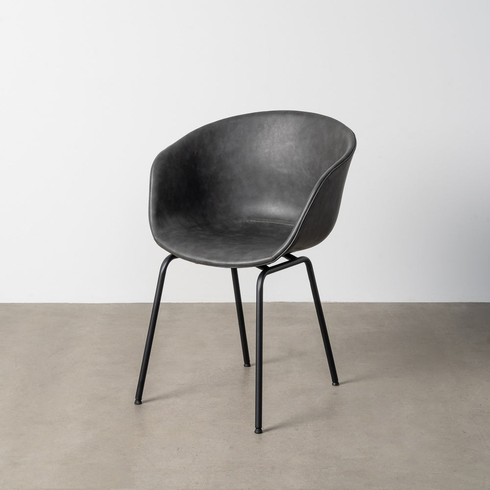 SILLA NEGRO METAL / SIMIL PIEL 59 X 50,50 X 81,50 CM