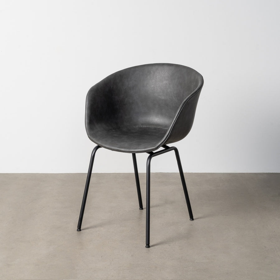 SILLA NEGRO METAL / SIMIL PIEL 59 X 50,50 X 81,50 CM