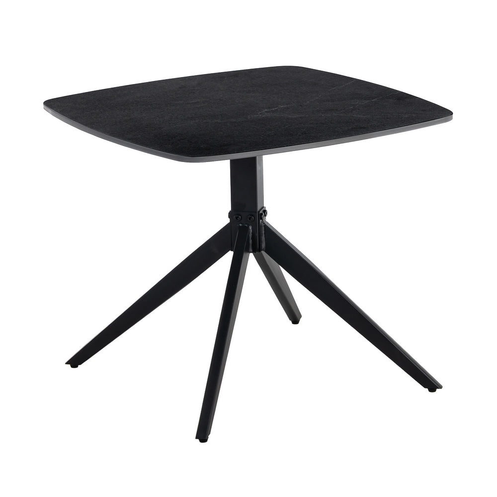 MESA CENTRO NEGRO PIEDRA SINTERIZADA 60 X 60 X 50 CM