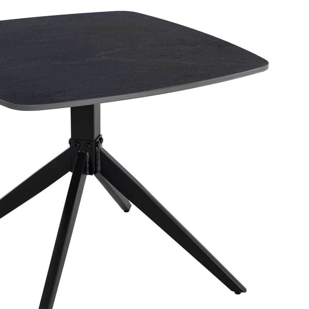 MESA CENTRO NEGRO PIEDRA SINTERIZADA 60 X 60 X 50 CM