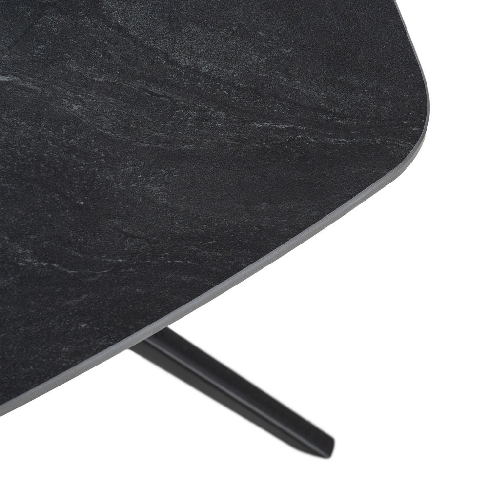 MESA CENTRO NEGRO PIEDRA SINTERIZADA 60 X 60 X 50 CM