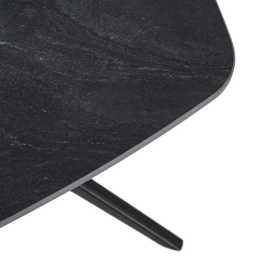 MESA CENTRO NEGRO PIEDRA SINTERIZADA 60 X 60 X 50 CM