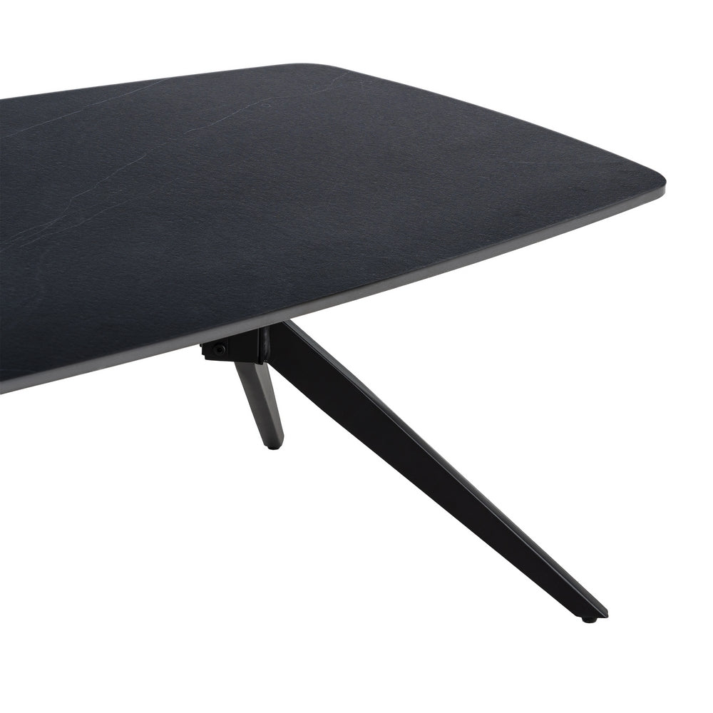MESA CENTRO NEGRO PIEDRA SINTERIZADA 120 X 60 X 42 CM