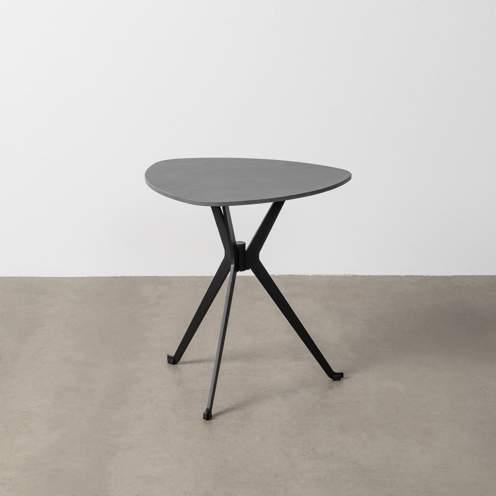 MESA CENTRO NEGRO PIEDRA SINTERIZADA 50 X 50 X 52 CM